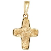 Jobo AnhäNger Kreuz 585 Gold Gelbgold Teil GehäMmert KreuzanhäNger Goldkreuz