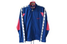 Vintage DIADORA Track Jacket Full Zip Size L blue 90s sport windbreaker