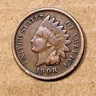 1908       Indian Head Cent     ACTUAL  COIN                         90703210-06