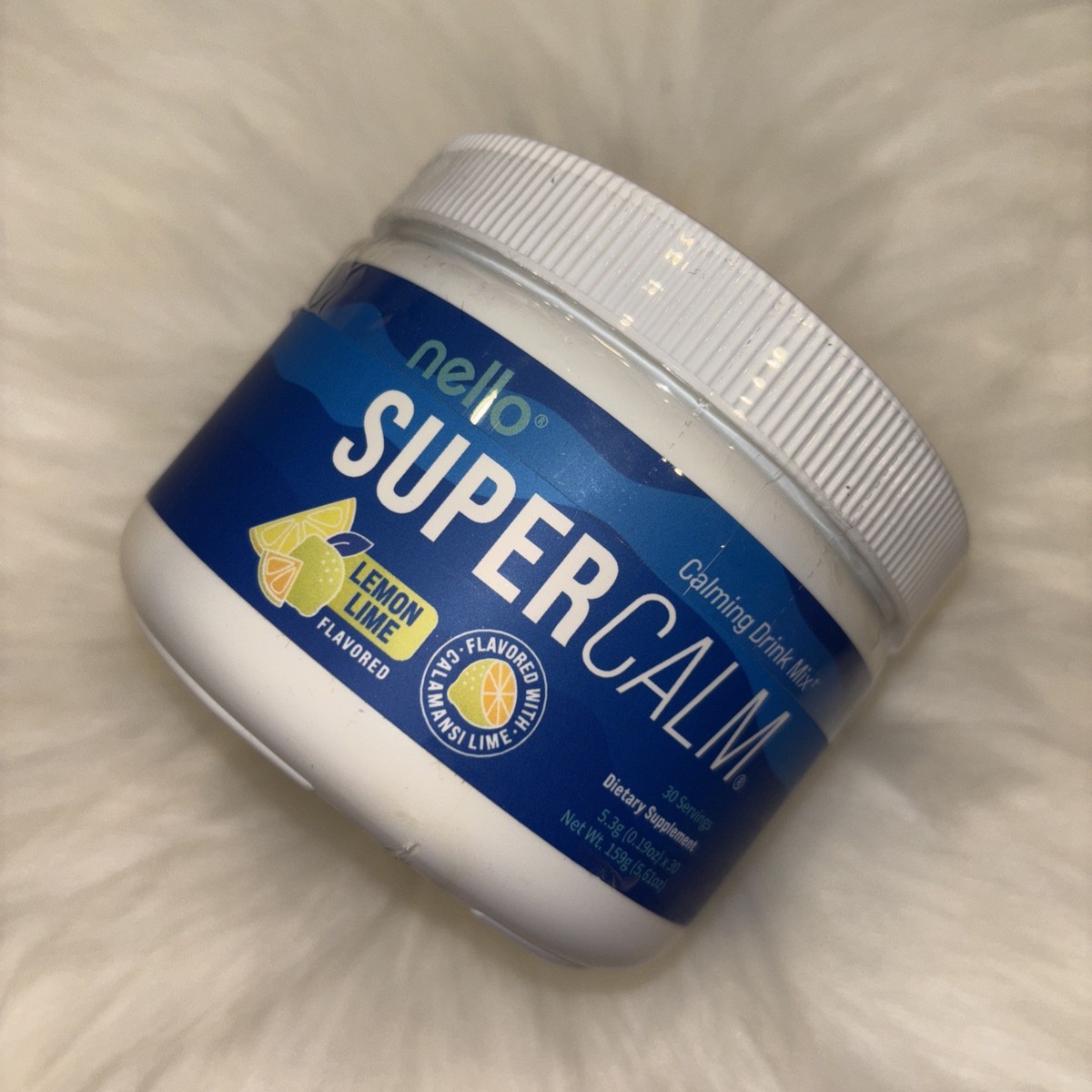 Nello Super Calm Drink Mix lemon lime flavor 30 Servings BB 09/26