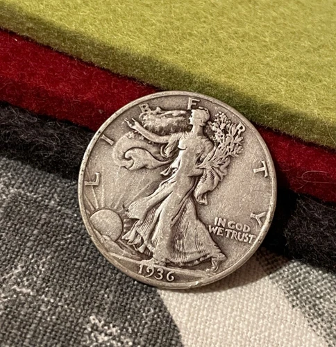(#100722)  Walking Liberty Half Dollar: 1936 D     Fine/VF