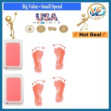 Baby  Pet Paw Print Kit 2 Pink Inkless Pads 4 Imprint Cards Keepsake