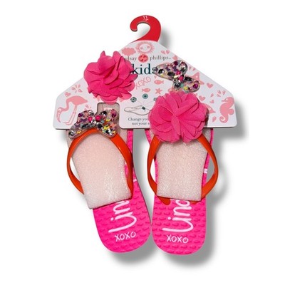 Lindsay Phillips Kids Interchangeable Snaps Madeline Flip Flops Size 11 kids