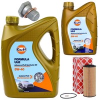 MotoröL Filter Set Gulf Formula ULE 5W-40 6 Liter + Schraube FüR BMW 3Er 5Er 1Er