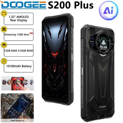 DOOGEE S200 PLUS 5G Rugged Smartphone Dual Screen Android 14 AI Outdoors 512GB