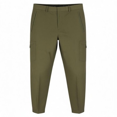 PT Torino Gamma Herren Hose 52 W37 Khaki Slim Cargo Dehnbar Zip Taschen