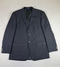 Stafford Blazer Mens 44L Gray Wool Blend 2 Button Sport Coat Jacket Long