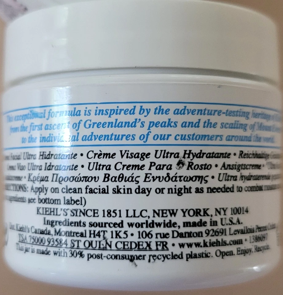 x3 CREMA FACIAL ULTRA KIEHL'S - 1,7 OZ - NUEVA/SELLADA - ENVÍO GRATUITO Foto 3 de 4