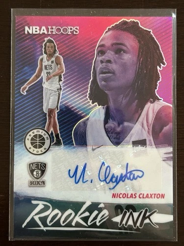 2019-20 Panini NBA Hoops Nic Claxton Premium Stock Rookie Ink Auto