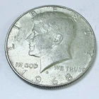 1968-D Kennedy Half Dollar 40% Silver, Circulated Coin #7132