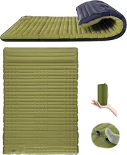 Double Sleeping Pad, Self Inflating 4.7'' Extra Thick For 2 Person Built-In Pump