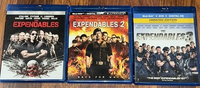 The Expendables 1, 2, & 3 (3 Blu-ray Lot). 2 Is Blu Ray Only