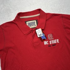 NC State J. America Short Sleeve Polo Shirt Men XXL Red NWT  