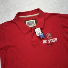 NC State J. America Short Sleeve Polo Shirt Men XXL Red NWT 