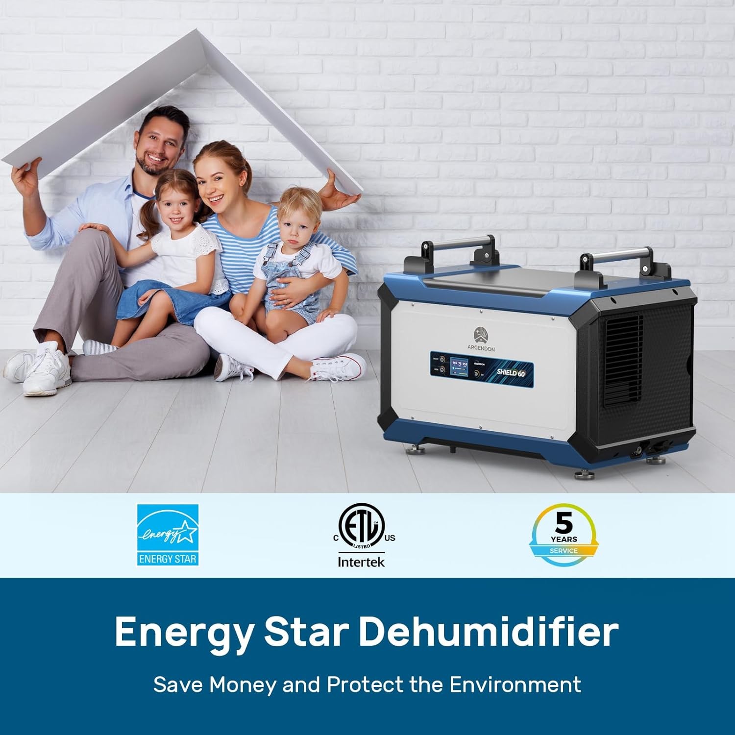 ARGENDON Shield 60 Dehumidifier with Drain Hose Energy Star 145 Pint Crawl Space