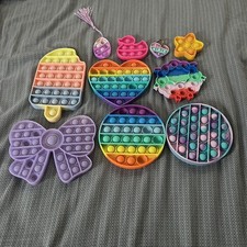 Lot of 10 Pop It Fidget Toys Bubble Sensory Stress Relief Toys