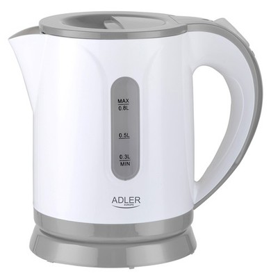 Adler Wasserkocher 0,8 Liter 850 Watt grau/weiß AD 1371g