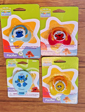 Sesame Street Beginnings Cookie Monster, Elmo, Big Bird Pacifier Holder Lot