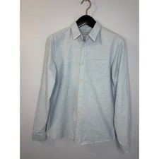 Allsaints Stukeley Mens Long Sleeve Shirt Blue Sz S Ramskull