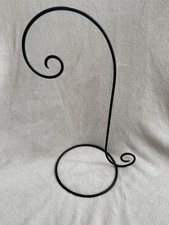 Black Wrought Iron Christmas Ornament Display Stand, 16" H x 7.5" W x 10" D