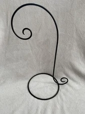 Black Wrought Iron Christmas Ornament Display Stand, 16" H x 7.5" W x 10" D 