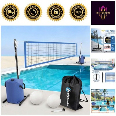 30ft Adjustable Volleyball Net for Inground Pools with Stability Water Bags