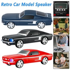 Dual 2" Retro Mini Car Model Audio System Bluetooth Speaker USB/TF/AUX/FM/TWS