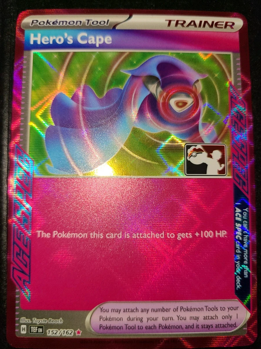 hero's cape pokemon card 152/162 Prize Pack Series Cards for sale 265/182 / Hyper Rare Card Type / HP / Stage Hero's Cape ACE SPEC TEF