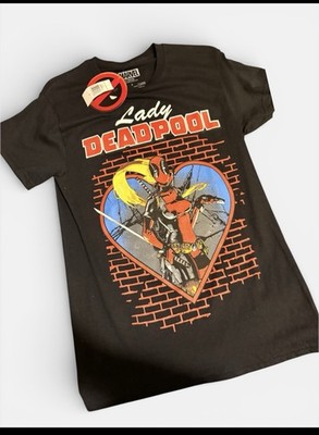 Marvel Deadpool Lady Deadpool Graphic T-Shirt Black Size Small   New with Tags