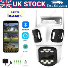 6K Triple Lens CCTV IP Camera PTZ Wireless WiFi Outdoor Home Security Cam 9MP