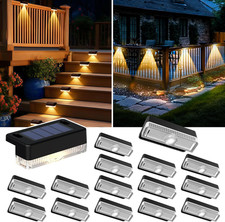Outdoor Solar Deck Lights 16 Pack Waterproof LED Step Lights for Stairs,Fence