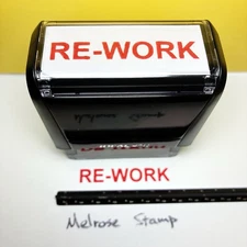 Rework Rubber Stamp Red Ink Self Inking Ideal 4913