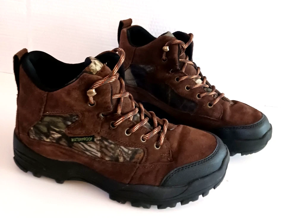 Game Winner Run-N Gun Hiker Camo Leather Nylon Mens Waterproof Boots Size 10M - Image 3 of 4