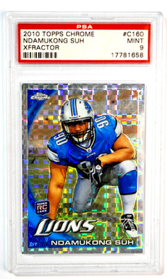 2010 Topps Chrome #C160 Ndamulkong Suh Xfractor RC Rookie PSA 9 Low Pop