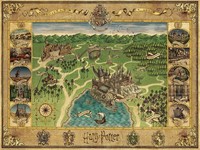 Erwachsenenpuzzle 1500 Teile - Harry Potter - Hogwarts Karte,