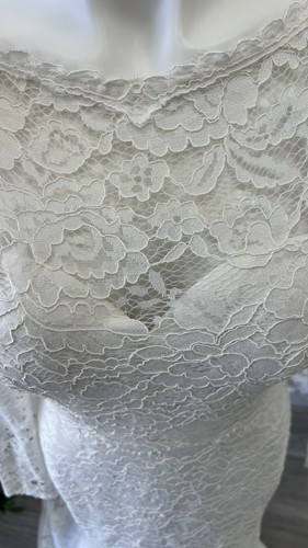 PRONOVIAS White One Long Sleeve Wedding Dress Jianna Size 12 - Picture 2 of 6