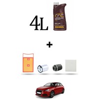 Hoffcar Wartungskit 4 Filter Und 4L ÖL FüR Audi A1 (8X1,8XK) 1.4 Tdi 66KW