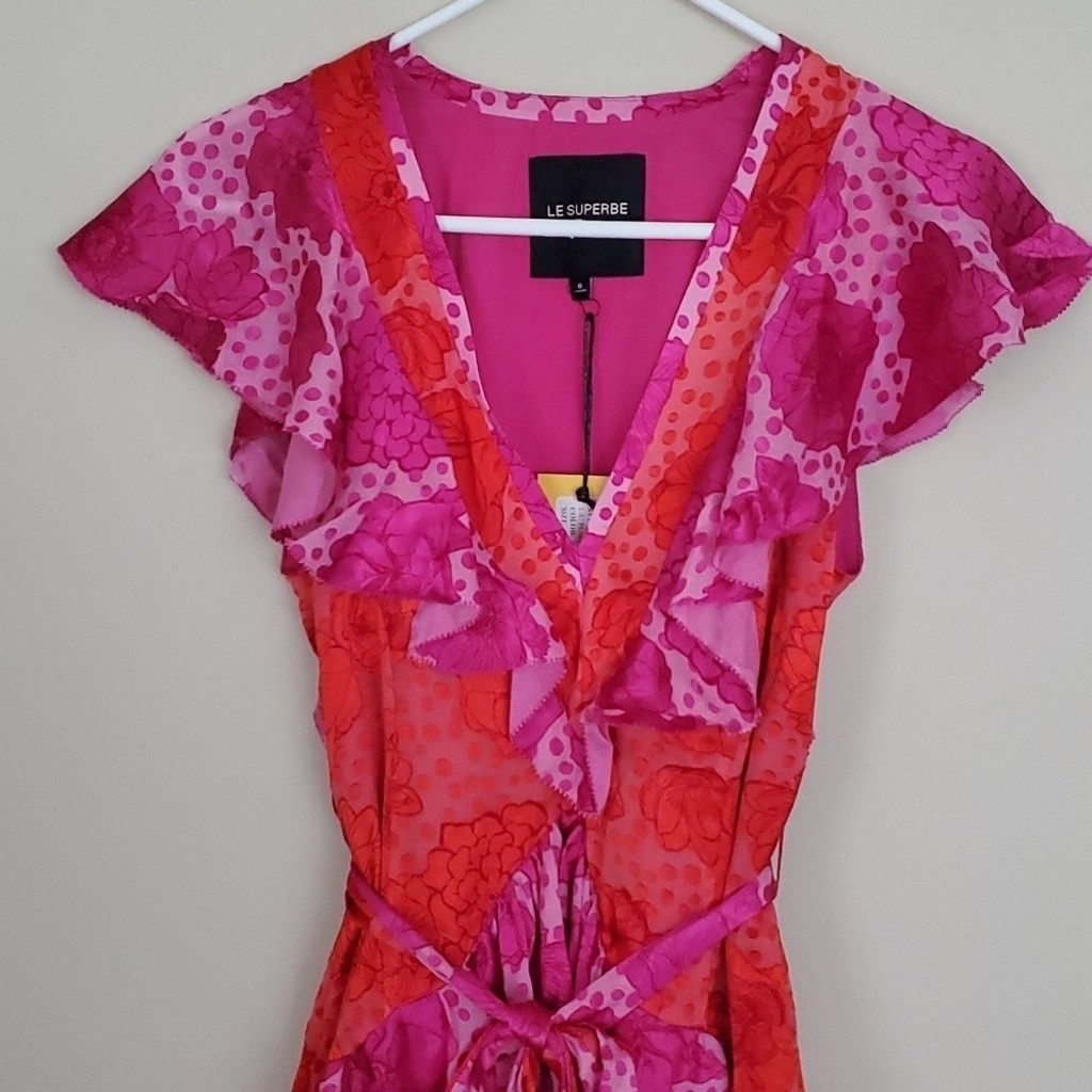 Le Superbe Aurora Flora Lil Flirt Ruffled Mini Dress - size 6 - NWT image 8