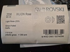 360 Sealed Package Swarovski LIGHT ROSE HOTFIX 30ss 6mm 2038 2.5 Gross