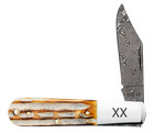 Case xx Knives Barlow Jigged Burnt Natural Bone 27232 Damascus Pocket Knife