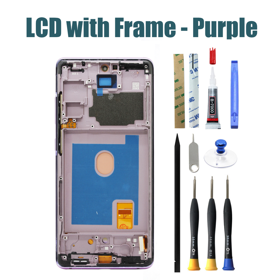 LCD Display Touch Screen + Deep Blue & Purple Frame For Samsung Galaxy ...