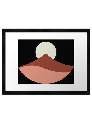 Mond und Berg gerahmtes Wandbild Poster Druck Bild