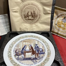 VTG 1973 Le Marquis De Lafayette de limoges france plate # I, 8.5  w/Box & COA