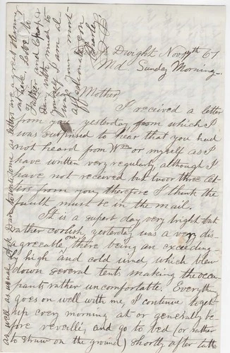 1861, Charles Dwight, P.O.W, Libby Prison, to mother, prisoners are to be shot