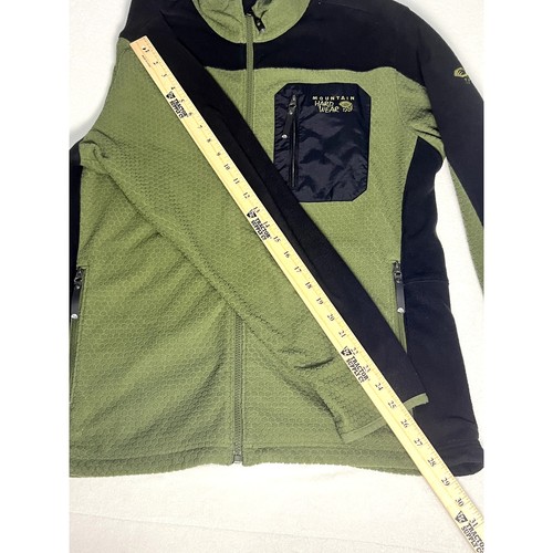 Mountain Hardwear Honeycomb Hexagon Fleece Jacket Mens Green Black Large - Picture 9 of 10