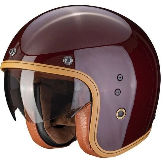 Casco Moto Jet Retrò Con Parasole - Mezzo Viso, Certificato DOT, ABS, Taglie M-L-XL, Per Uomo E Donna, Biker Cruiser - 5