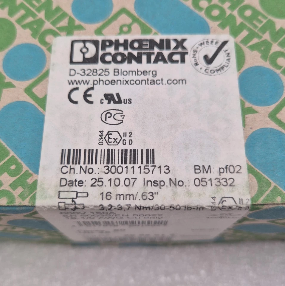 [50pcs] NEW - PHOENIX CONTACT UK 35 3008012 Straight-through Terminal Block - Image 2 of 3