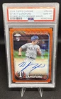 2024 Topps Chrome Wyatt Langford Rookie Auto RC Orange Refractor #7/25 PSA 10
