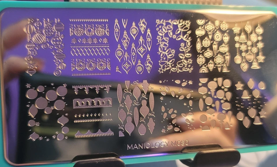 🎄 🎅🎁Maniología M080 Navidad PLACA DE ESTAMPADO DE UÑAS Foto 2 de 2