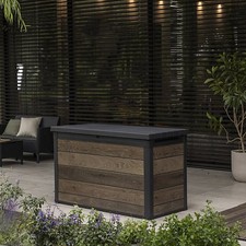 Keter Signature DecoCoat 757 L Garden Storage Box Wood-Look Resin Weatherproof